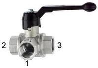 RIEGLER Kugelhahn Riegler 3-Wege-Kugelhahn, Standard, L-Bohr., Messing vern.,...