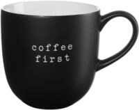 ASA SELECTION Becher hey! Henkelbecher coffee first schwarz 0,35l, New Bone...