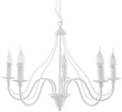 SOLLUX lighting Kronleuchter Kronleuchter Minerwa 5 Wei&szlig;, Nicht enthalten