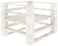 vidaXL Gartenbank Outdoor-Sessel Paletten Holz Wei&szlig; (1-St)