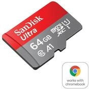 Sandisk microSDXC Ultra, + SD-Adapter f&uuml;r Chromebooks Speicherkarte (64 GB, Class