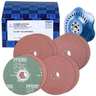 Pferd Schleifteller COMBICLICK-Fiberscheiben-Set Korund &Oslash;125mm A36