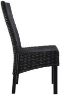 vidaXL Esszimmerstuhl, Essst&uuml;hle 4 Stk. Schwarz Kubu Rattan und Mangoholz
