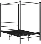 vidaXL Himmelbett, Baldachin Bett Schwarz Metall 140x200 cm