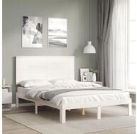 vidaXL Bett Massivholzbett ohne Matratze Wei&szlig; 120x200 cm Kiefernholz