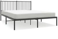 vidaXL Bettgestell, Bettrahmen mit Kopfteil Metall Schwarz 160x200 cm