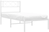 vidaXL Bett Bettgestell mit Kopf- und Fu&szlig;teil Metall Wei&szlig; 100x190 cm
