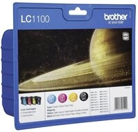 Brother LC-1100VALBPDR Tintenpatrone (Set, 4-tlg., schwarz, cyan, magenta, gelb)