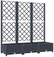 vidaXL Blumenkasten 120 x 40 x 1215 cm Pflanzk&uuml;bel mit Spalier Dunkelgrau