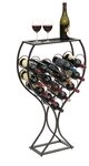 DanDiBo Weinregal im Weinglas Design Metall Schwarz Flaschenregal stehend 100 cm