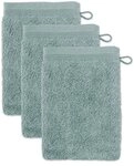 M&ouml;ve Waschhandschuh Superwuschel, (Set, 3-St), Waschhandschuh Set mit Bord&uuml;re, 100%