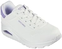 Sneaker SKECHERS "UNO - POP BACK", Damen, Gr. 35, bunt (wei&szlig;, violett), Lederimitat,