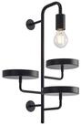 Lindby Wandleuchte Hanjo, Metall, Schwarz IP20, 1 x 60 W