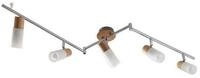 Lindby Deckenstrahler Christoph, Holz Chrom IP20, 5 x 4,5 W LED
