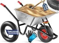 MASKO Schubkarre Bau- und Gartenschubkarre 100 Liter, mit Luftreifen und...
