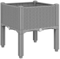 vidaXL Blumentopf Pflanzkasten mit Beinen Hellgrau 40x40x42 cm PP (1 St)