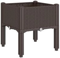 vidaXL Blumentopf Pflanzkasten mit Beinen Braun 40x40x42 cm PP (1 St)