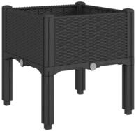 vidaXL Blumentopf Pflanzkasten mit Beinen Schwarz 40x40x42 cm PP (1 St)