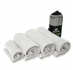 pandoo Reisehandtuch Reisehandtuch mit Bambus Aktivkohlefasern grau 80 cm x 160 cm
