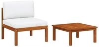 vidaXL Sofaelement 2-teiliges Garten-Lounge-Set mit Kissen Holz & Seil (1 St)