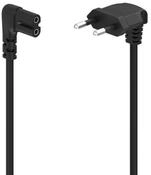 Hama Netzkabel, beidseitig gewinkelt, Euro Stecker, Doppelnut, C7, 1,5 m Netzkabel,