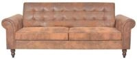 vidaXL Sofa, 2-Sitzer Schlafsofa mit Armlehnen K&uuml;nstliches Wildleder Braun