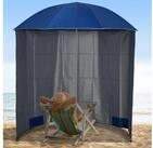 Outsunny Sonnenschirm Sonnenschutz mit Seitenwand, Strand,Polyester, Blau, LxB: