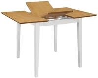 vidaXL Esstisch, Ausziehbarer Esszimmertisch Wei&szlig; (80-120)x80x74 cm MDF