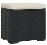vidaXL Fu&szlig;hocker, Hocker mit Kissen Schwarz 40x30x40 cm Poly Rattan