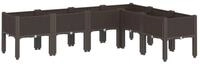 vidaXL Blumentopf Pflanzkasten mit Beinen Braun 160x120x42 cm PP (1 St)