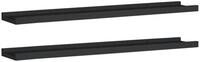 vidaXL Wandregal, Bilderleisten 2 Stk. Schwarz 80x9x3 cm MDF