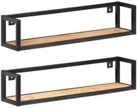 vidaXL Regal Wandregale 2 Stk. 80 cm Raues holz, 2-tlg.