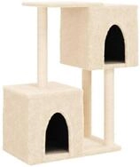 vidaXL Kratzbaum, Katzenbaum mit Sisal-Kratzs&auml;ulen Creme 86 cm