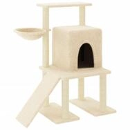 vidaXL Kratzbaum, Katzenbaum mit Sisal-Kratzs&auml;ulen Creme 96,5 cm