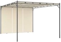 vidaXL Partyzelt Gartenpavillon mit Seitenvorhang 4x3x2,25 m Creme