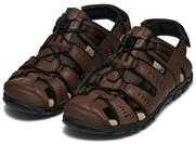 Sandale GEOX "UOMO SANDAL STRADA C", Herren, Gr. 39, braun (dunkelbraun, schwarz),
