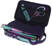 Herlitz Federtasche Sch&uuml;leretui Faulenzer 2 Go Polyester 210x60mm CamoPurple
