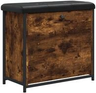 vidaXL Sitzbank Schuhbank mit Klappe R&auml;uchereiche 62x32x56 cm