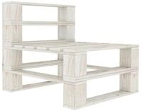 vidaXL Gartenbank Outdoor-Mittelsofa Paletten Holz Wei&szlig; (1-St)