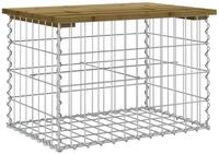 vidaXL Gartenbank Gartenbank aus Gabionen 63x44x42 cm Kiefernholz Impr&auml;gniert (1-St)