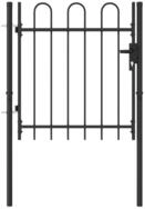vidaXL Gartentor 1 x 1 m Zauntor Einzelfl&uuml;gel Gew&ouml;lbte Spitze Stahl 1x1 m...