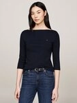 Tommy Hilfiger 3/4-Arm-Shirt NEW CODY BOAT-NECK Baumwolle, U-Boot-Ausschnitt,...