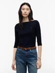3/4-Arm-Shirt TOMMY HILFIGER "NEW CODY BOAT-NECK", Damen, Gr. S, blau (nos desert
