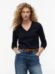 V-Ausschnitt-Pullover TOMMY HILFIGER "CO JERSEY STITCH V-NK SWEATER", Damen, Gr. XXS