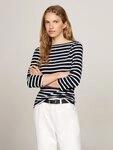 Tommy Hilfiger 3/4-Arm-Shirt NEW CODY BOAT-NECK Baumwolle, U-Boot-Ausschnitt,...