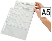 LEITZ Prospekth&uuml;lle 4775, 100 St&uuml;ck, glasklar, Format A5, 6-fach-Lochung, oben