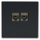 McPower Netzwerk-Port Netzwerk-Dose SHALLOW 2xRJ46 CAT6 anthraz o Rahme