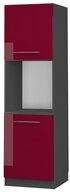 Vicco Herdumbauschrank Fame-Line, Bordeaux Hochglanz/Anthrazit, 60 cm offen...