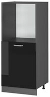 Vicco Herdumbauschrank R-Line, Schwarz Hochglanz/Anthrazit, 60 cm (1-St)