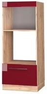 Vicco Mikrowellenumbauschrank Fame-Line, Bordeaux Hochglanz/Goldkraft Eiche, 60...